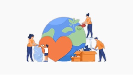 ilustrace pomáhání planetě